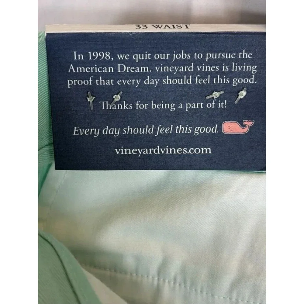Vineyard Vines Classic Fit 9” Breaker Shorts Green Nautical Men’s 33” NWT